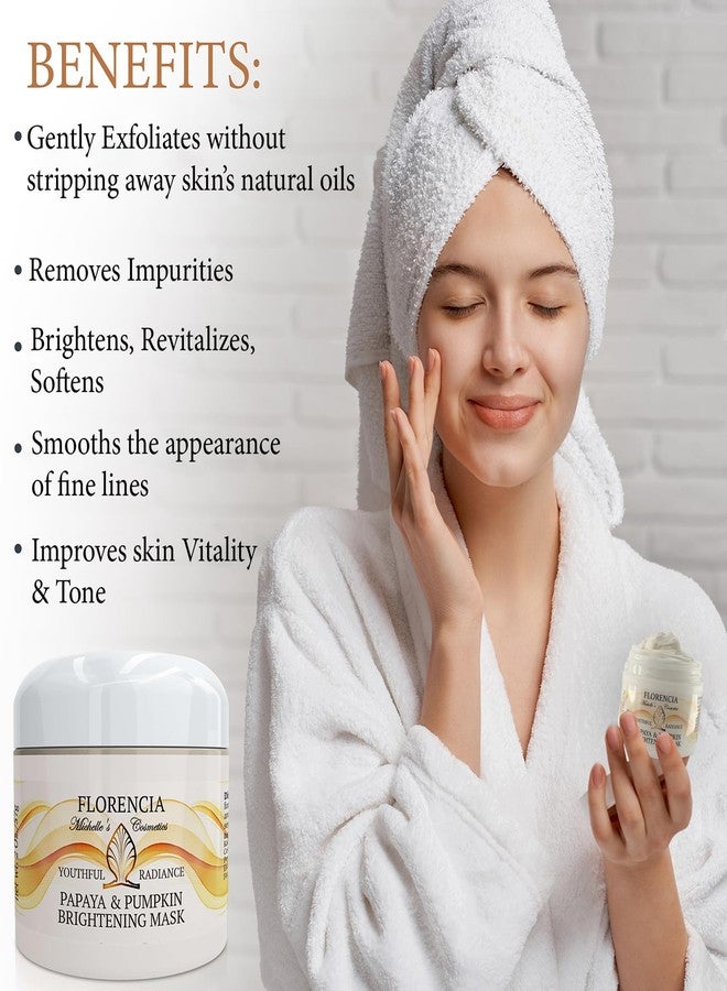 Florencia Papaya & Pumpkin Brightening Mask - Soft and Creamy, Gentle Exfoliating Facial Mask for Smoother, Brighter, Revitalized Complexion - Exfoliate, Renew and Glow, 2 oz - Image 5