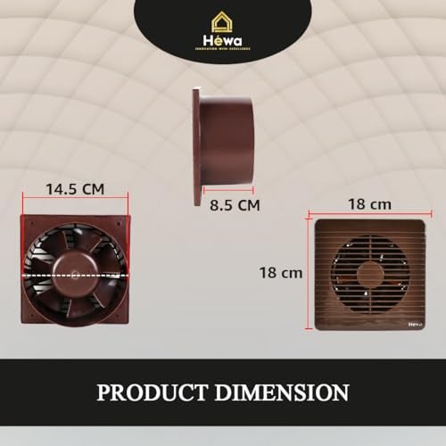 HEWA Onyx 6 inch 150mm high speed Ventilation Exhaust Fan for bathroom, kitchen with 2 year warranty (Brown) - Image 3