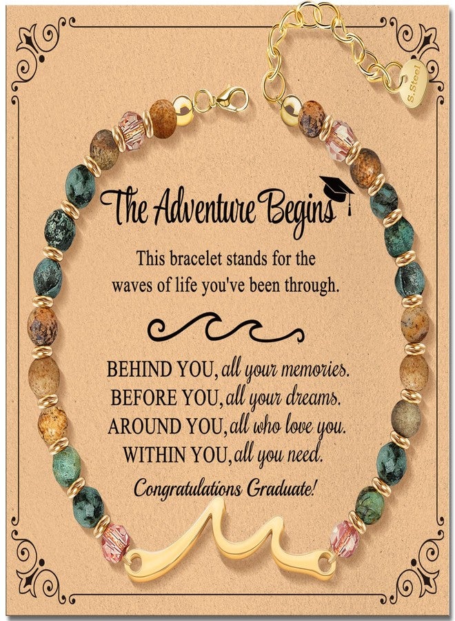 ZOKCC Graduation Gifts for Her - Graduation Gift for University College Middle High School Senior Master Degree Phd Graduates - Wave Bracelet Gifts for Women - Image 1