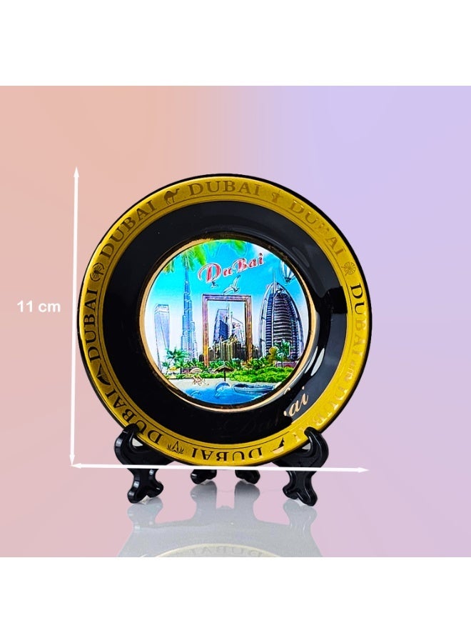 سوق الهدايا التذكارية طبق سيراميك مزخرف من سوق الهدايا التذكارية مطلي بالذهب 11 سم 12 - Image 3