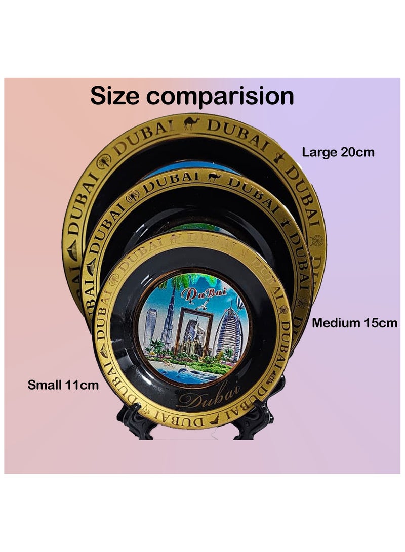 سوق الهدايا التذكارية طبق سيراميك مزخرف من سوق الهدايا التذكارية مطلي بالذهب 11 سم 12 - Image 4