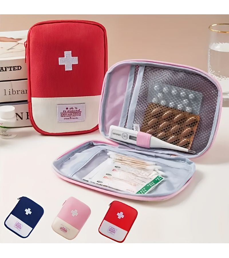 Red Portable First Aid Kit Emergency Travel Home Office Supplies Suitable For 195 Countries - Image 3