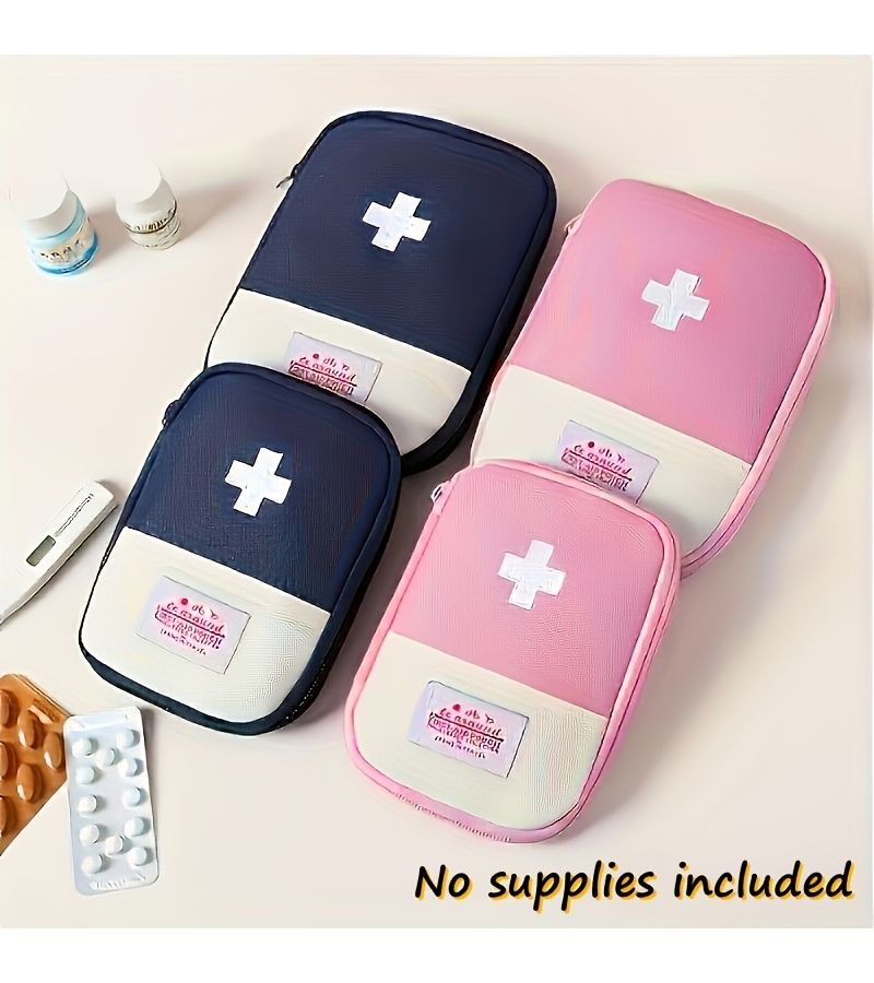 Red Portable First Aid Kit Emergency Travel Home Office Supplies Suitable For 195 Countries - Image 1