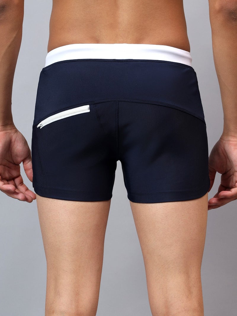 لا إنتيمو سروال سباحة أركتيك بحزام خصر متباين وتفاصيل جيوب - Image 2