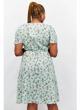 In the style Women All Over Print Floral Midi Dress, Green  - Image 4