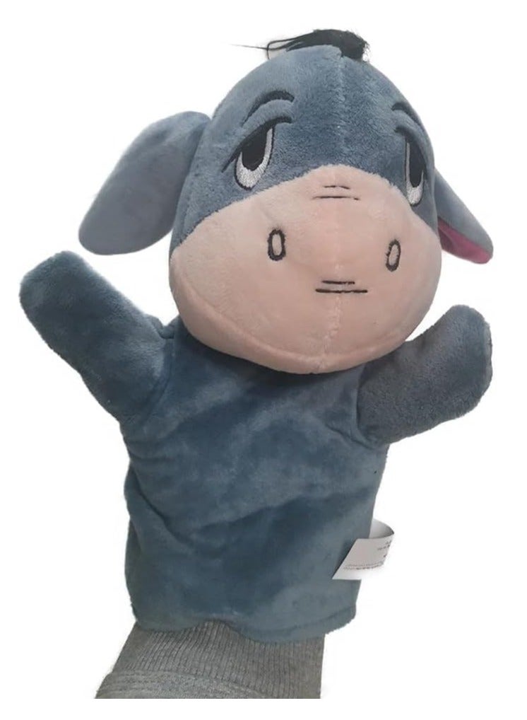 دمية يد حيوان حمار لطيف مع فم مغلق، لعبة تفاعلية وتعليمية للأطفال