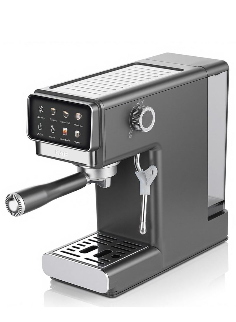 RAF Semi-Automatic Italian Coffee Machine 1300W – 20 Bar Espresso Maker with 1.2L Water Tank, Dual Boiler System, Milk Frother Steam Wand, Easy Operation & Cleaning - Image 2