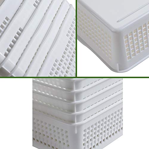 Aebeky A4 Size Plastic Paper Storage Trays,Desktop File Organizer Baskets,6-Packs (White) - Image 3