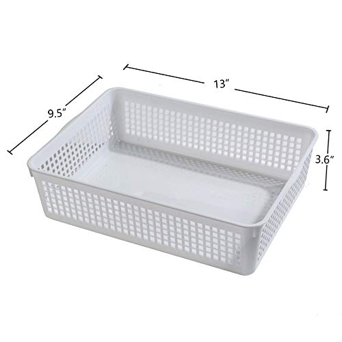 Aebeky A4 Size Plastic Paper Storage Trays,Desktop File Organizer Baskets,6-Packs (White) - Image 2