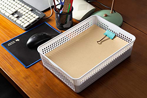 Aebeky A4 Size Plastic Paper Storage Trays,Desktop File Organizer Baskets,6-Packs (White) - Image 4