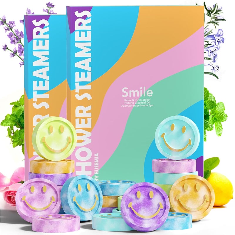 EUSEMIA Shower Bombs Steamers Gifts for Women- 24 Pcs Scented Aromatherapy Shower Bath Bombs Steamer with Essential Oils for Body Restore and Stress Relief (24 Pack Mix) - Image 1