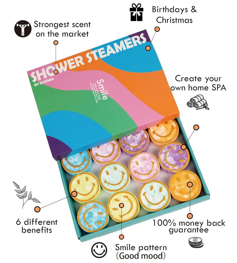 EUSEMIA Shower Bombs Steamers Gifts for Women- 24 Pcs Scented Aromatherapy Shower Bath Bombs Steamer with Essential Oils for Body Restore and Stress Relief (24 Pack Mix) - Image 4