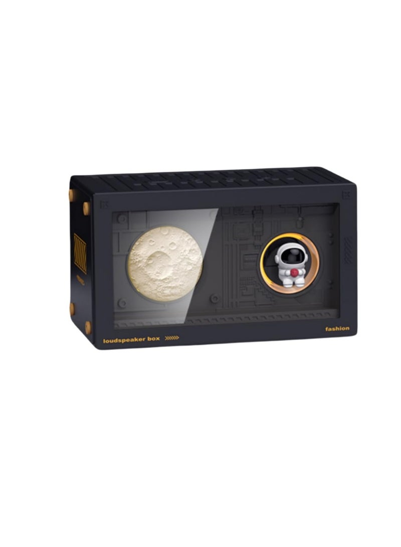 SOLARAE Bluetooth Speaker Astronaut Mini, Desktop Speaker, Portable Speaker, Wireless Bluetooth Speaker, High Sound Quality Nightlight, Heavy bass HIFI sound quality, Girl Gift Children Gift (Black) - Image 1