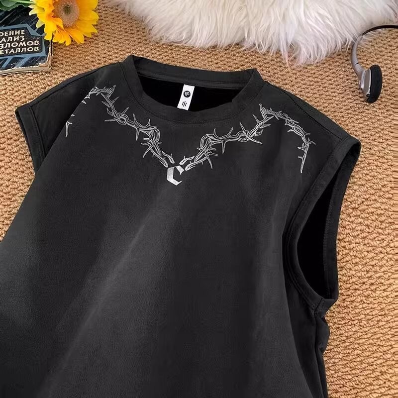 Summer Youth Hong Kong Style Trendy Sleeveless Short-Sleeved Popular Simple Versatile Suede Vest Waistcoat Product - Image 5
