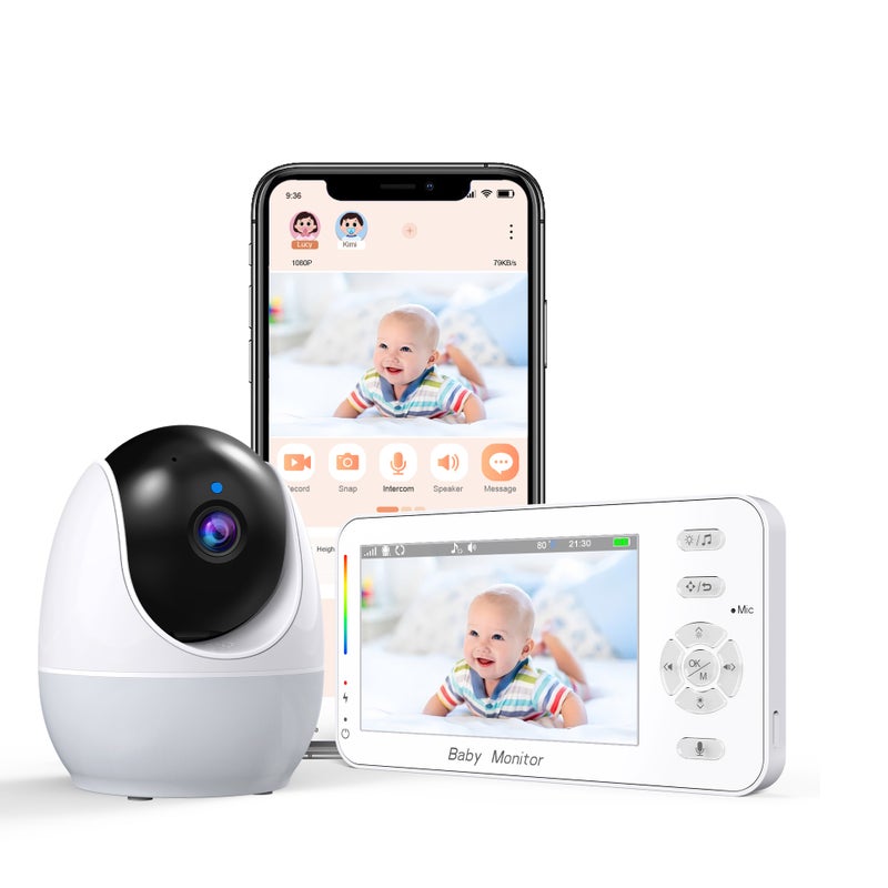New 4.3-inch Remote Baby Monitor with Screen, 1080P HD, Smart Two-Way Talk - Image 1