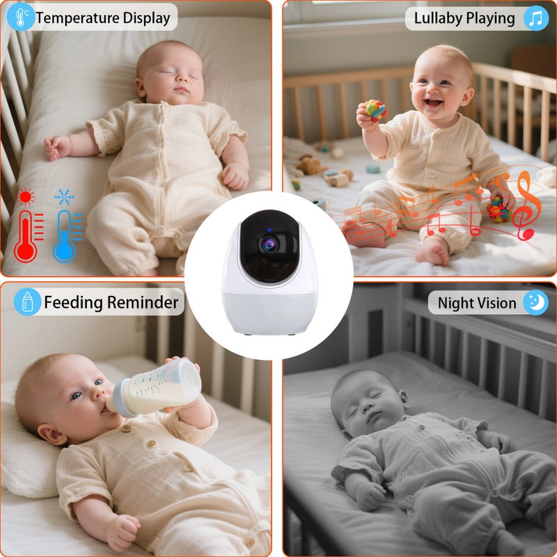 New 4.3-inch Remote Baby Monitor with Screen, 1080P HD, Smart Two-Way Talk - Image 5