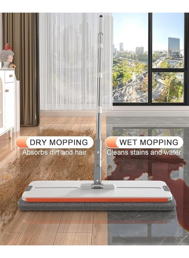 Mop and Bucket with Wringer Set, Flat Floor Mop and Bucket Set with  Microfiber Pads, Hands Free Flat Mops for Floor Cleaning, Wet and Dry Use Mop Set for All Floor Types & Windows - Image 5