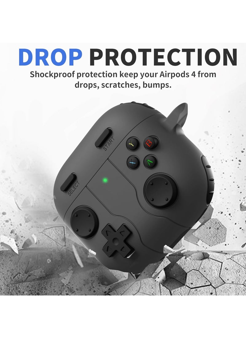 Generic - Case Cover for Apple  AirPods 4 Cover Shock-Proof Protective Silicone Case, Black - Image 1