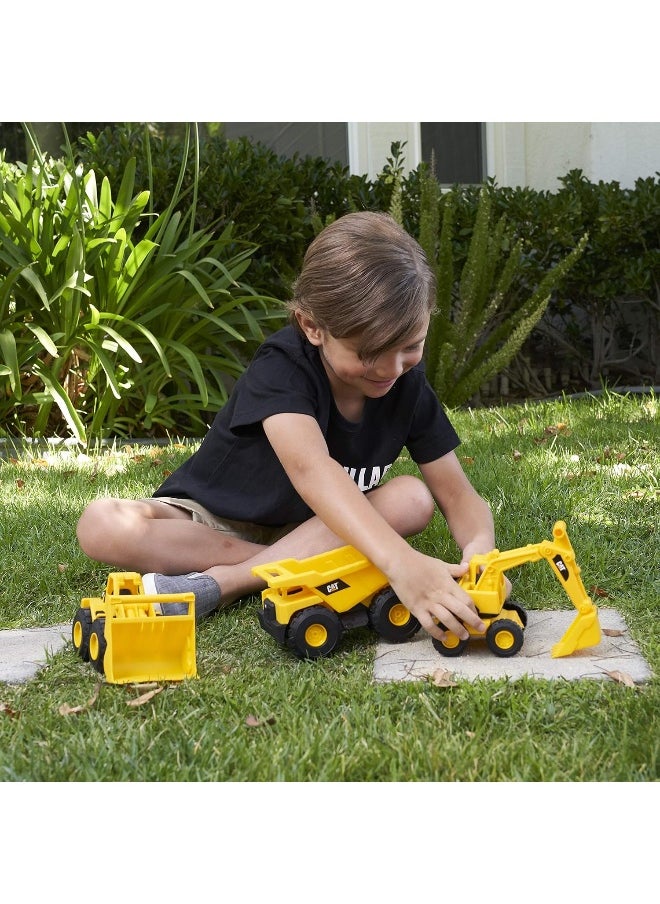 CAT Caterpillar CAT Mini Crew 3 Pack - Dump Truck, Wheel Loader, & Excavator  - Image 2
