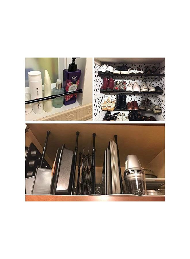 The Bros Cupboard Bars Tension Rods, 6 Pack Spring Tensions Rods Steel Adjustable Tension Curtain Rod Closet Rod Window Rods (Black, 11.8-20 Inches) - Image 4