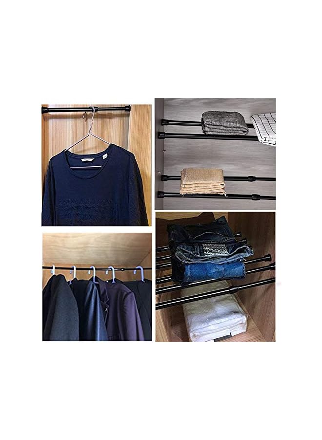 The Bros Cupboard Bars Tension Rods, 6 Pack Spring Tensions Rods Steel Adjustable Tension Curtain Rod Closet Rod Window Rods (Black, 11.8-20 Inches) - Image 3