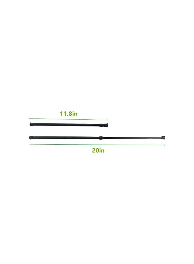 The Bros Cupboard Bars Tension Rods, 6 Pack Spring Tensions Rods Steel Adjustable Tension Curtain Rod Closet Rod Window Rods (Black, 11.8-20 Inches) - Image 2
