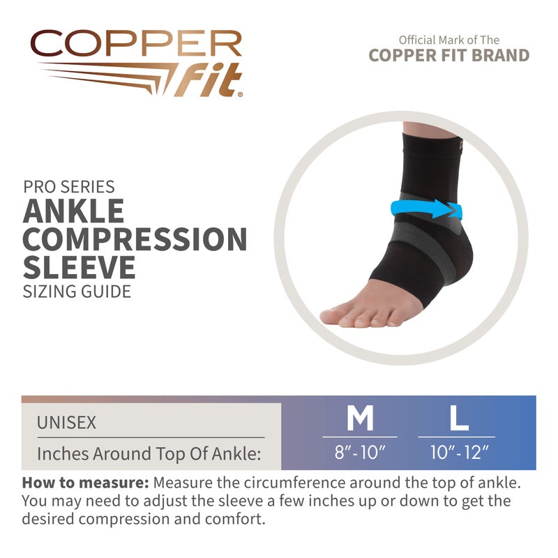 Copper Fit Pro Series Performance Compression Ankle Sleeve, Large - Image 3