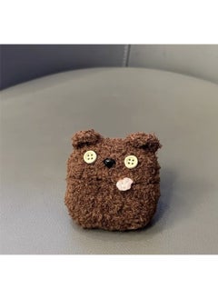 Airpods 4 Headphone Protective Case Cartoon Plush Doll For Apple1/2/3 Gen Pro Wireless Bluetooth Soft-Color:Plush Soft Shell-button Bear-Model:Airpods 4 (protective Case)