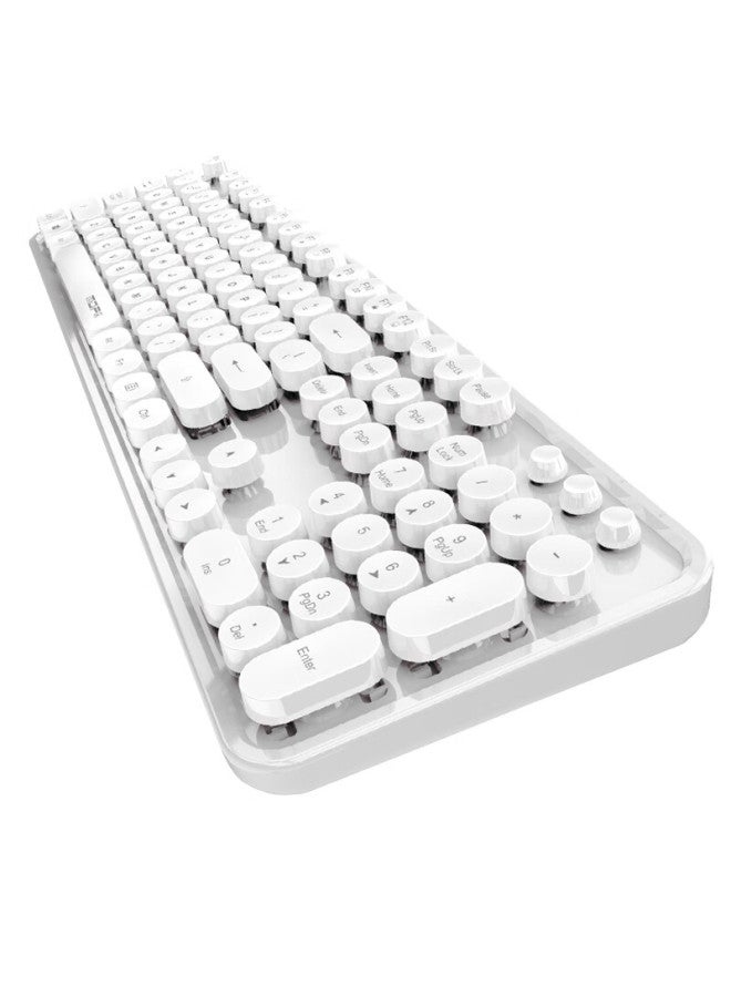Mofii Sweet Wireless Retro Punk Keyboard And Mouse Set, Office Keyboard And Mouse Set, Mouse, Computer Keyboard, Laptop Keyboard, White - Image 4
