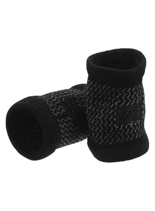 Breathable Cotton Ankle Sleeve Pair Black Elastic Sweat Wicking Protector For Yoga Dance Football - Image 1