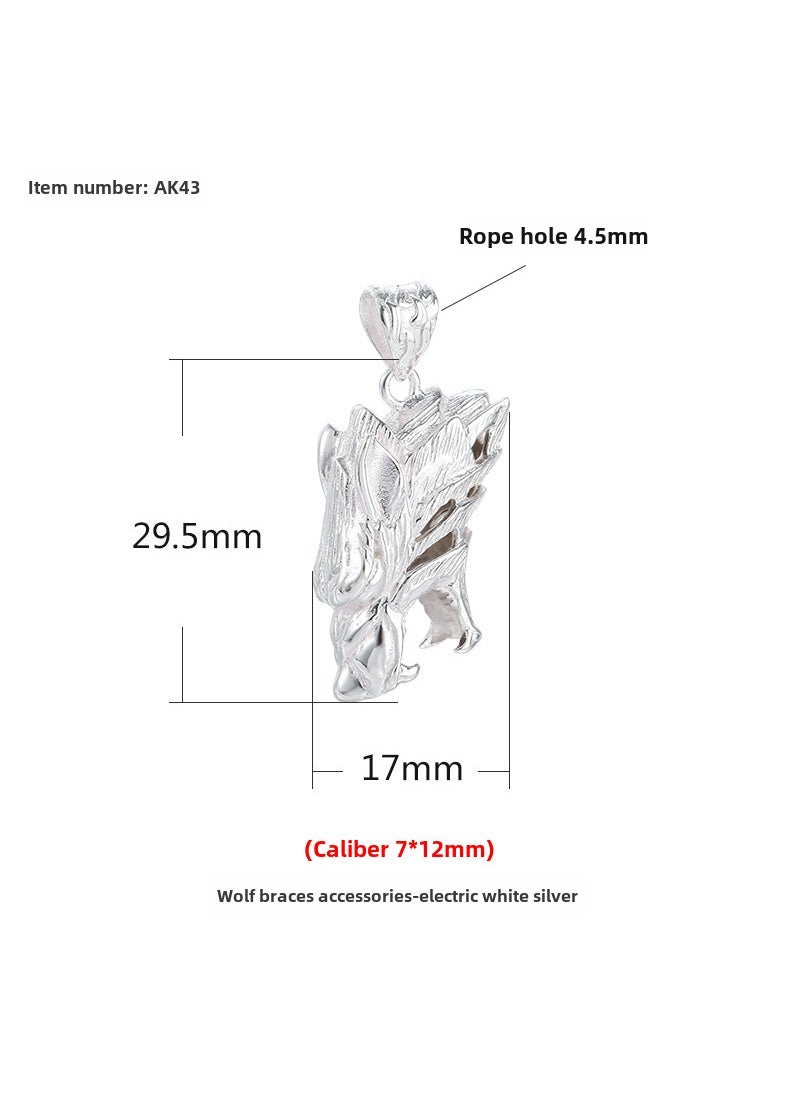 Generic Wolf Fang Pendant S925 Necklace AK43-electric silver 