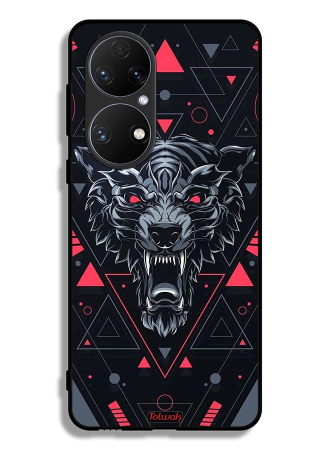 Tolwak Huawei P50 Protective Case Cover Scrolling Wolf - Image 2