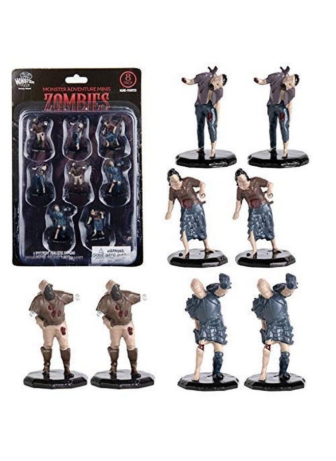 Monster Protectors 8 Painted Fantasy Zombie Mini Figures All Unique Designs 1" Hex Sized Compatible With Dnd Dungeons And Dragons & Pathfinder And All Rpg Tabletop Games  - Image 1