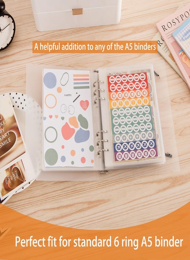 MANWU 30pcs Pocket Sleeves for A5 6 Ring Binder, 1-Pocket Sheets Inserts Refill Pages for Kpop photocard, Savings Challenges, Sticker Collecting Album Binder (100 Micron Thickness per Layer) - Image 2