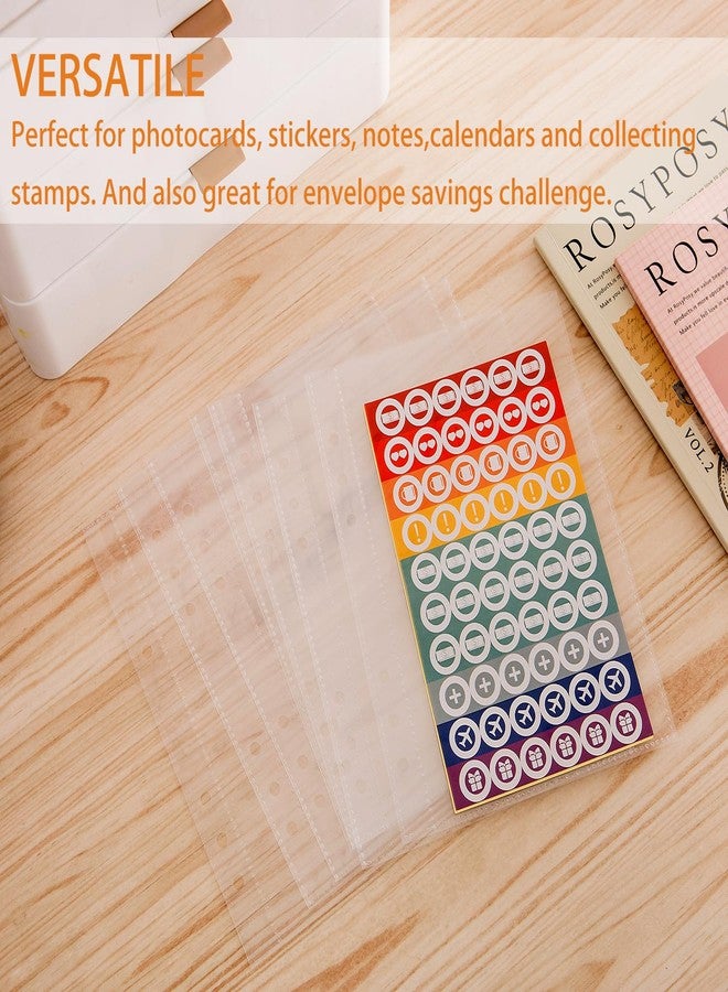 MANWU 30pcs Pocket Sleeves for A5 6 Ring Binder, 1-Pocket Sheets Inserts Refill Pages for Kpop photocard, Savings Challenges, Sticker Collecting Album Binder (100 Micron Thickness per Layer) - Image 5