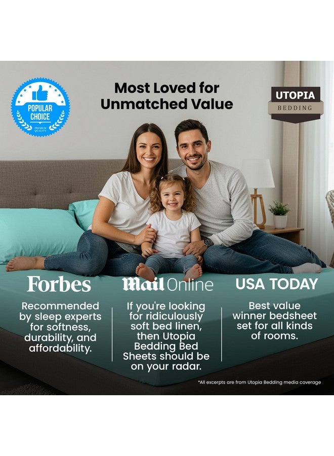Utopia Bedding Full Fitted Sheet - Bottom Sheet - Deep Pocket - Soft Microfiber - Shrinkage and Fade Resistant - Easy Care -1 Fitted Sheet Only (Spa Blue) - Image 3