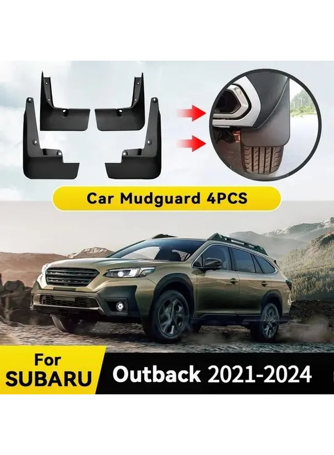 4 قطع حاجز الطين الأمامي والخلفي للعجلات لسيارة سوبارو أوت باك 2021-2024، متين وتركيب مباشر - Image 2
