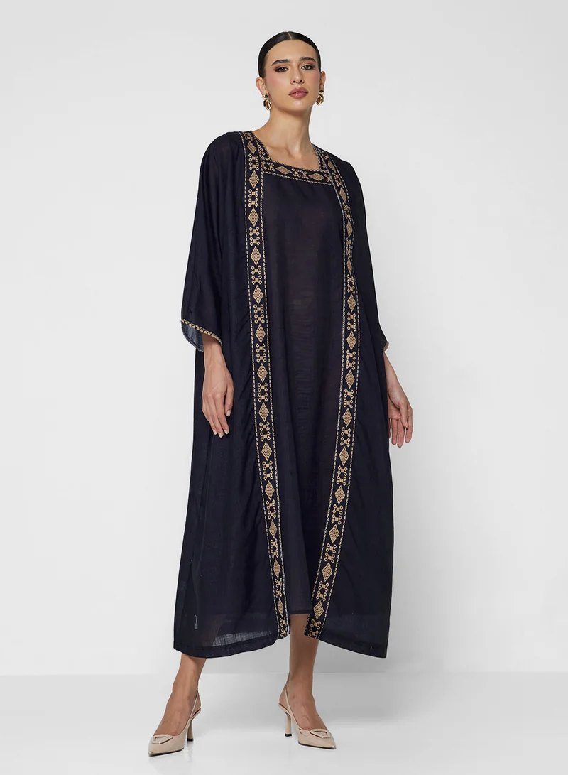 Khizana Abaya With Print Border