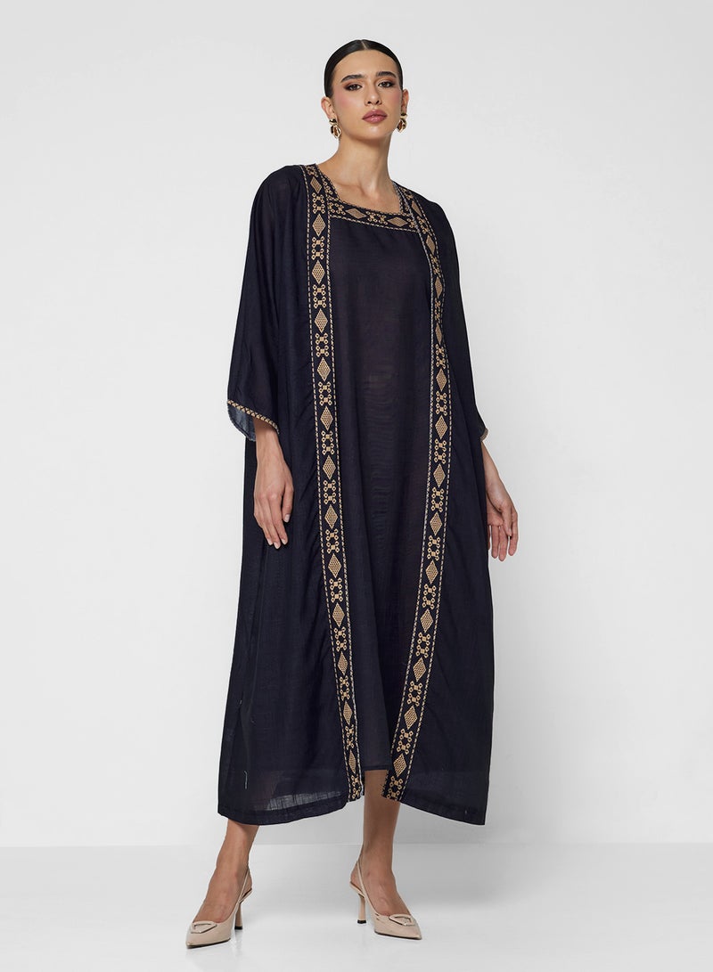 Khizana Abaya With Print Border - Image 5