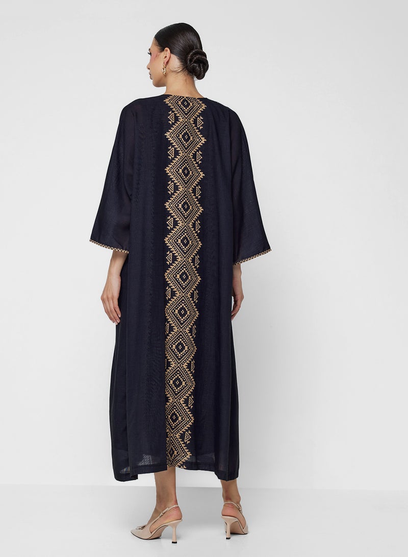Khizana Abaya With Print Border - Image 2
