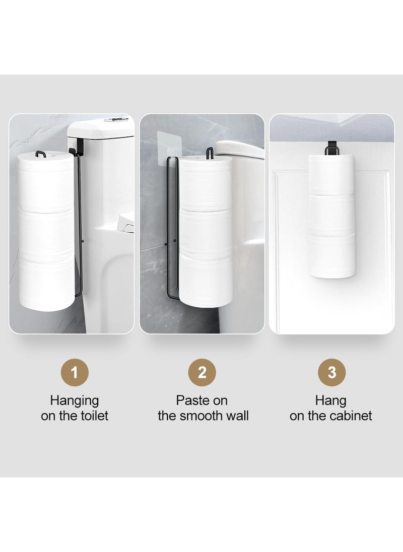 Mivvosakuki Black Bathroom Toilet Paper Roll Holder for 3 Roll Tissue  Brushed Nickel Over The Tank Toilet Paper Holder Self Adhesive Toilet Paper Storage Wall Mount Stainless Steel Toliet Paper Holder(1 Pcs)  - Image 4