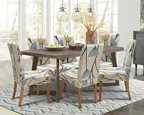 SPRINGRICO Chair Covers for Dining Room 6 Pack, Stretch Dining Chair Cover, Washable Spandex Kitchen Parsons Chair Slipcovers, Removable Seat Protector for Home or Party (6 Pack, Floral Bloom) - Image 2