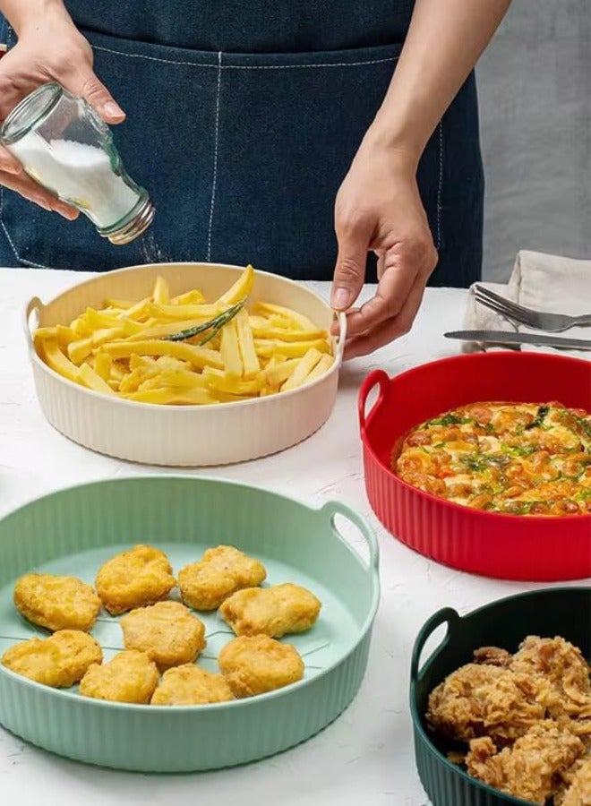 Chase Up Reusable Non-Stick Silicone Air Fryer Liner Set, 20 cm Round, 2 Pack with 50 Parchment Papers, Heat Resistant, Fits 3-5 QT Air Fryers. - Image 2