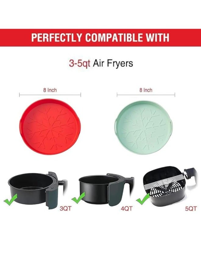 Chase Up Reusable Non-Stick Silicone Air Fryer Liner Set, 20 cm Round, 2 Pack with 50 Parchment Papers, Heat Resistant, Fits 3-5 QT Air Fryers. - Image 3