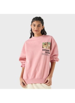 SP Characters Edgar Degas Print Sweatshirt with Long Sleeves and Crew Neck  - Image 1