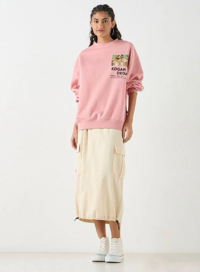 SP Characters Edgar Degas Print Sweatshirt with Long Sleeves and Crew Neck