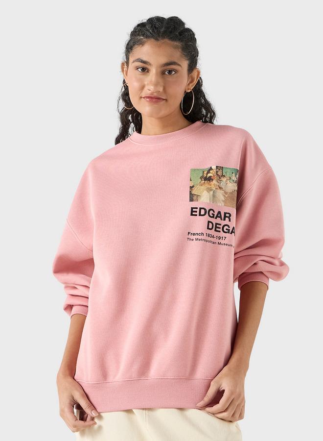 SP Characters Edgar Degas Print Sweatshirt with Long Sleeves and Crew Neck - Image 1