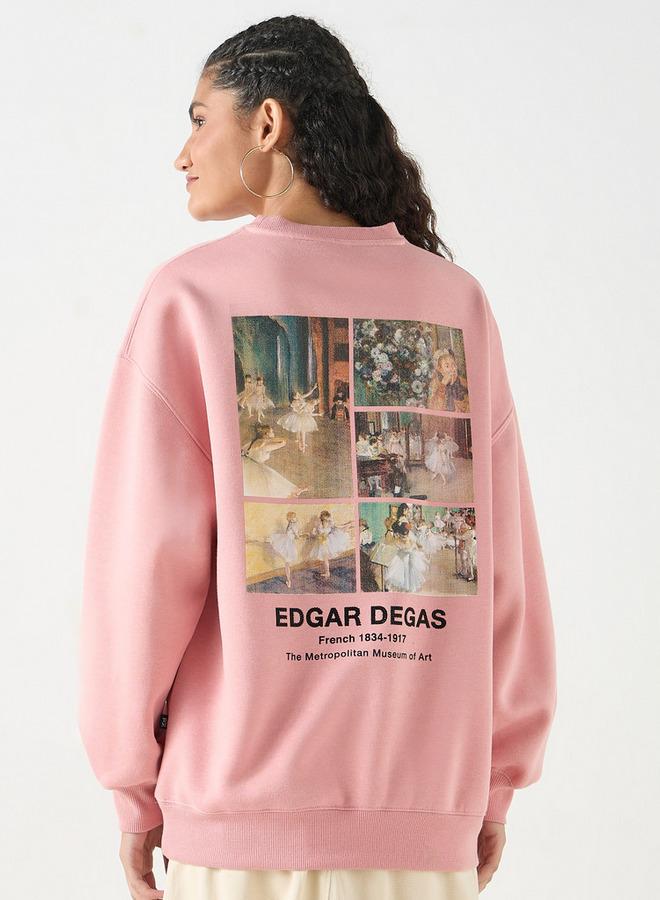 SP Characters Edgar Degas Print Sweatshirt with Long Sleeves and Crew Neck - Image 3
