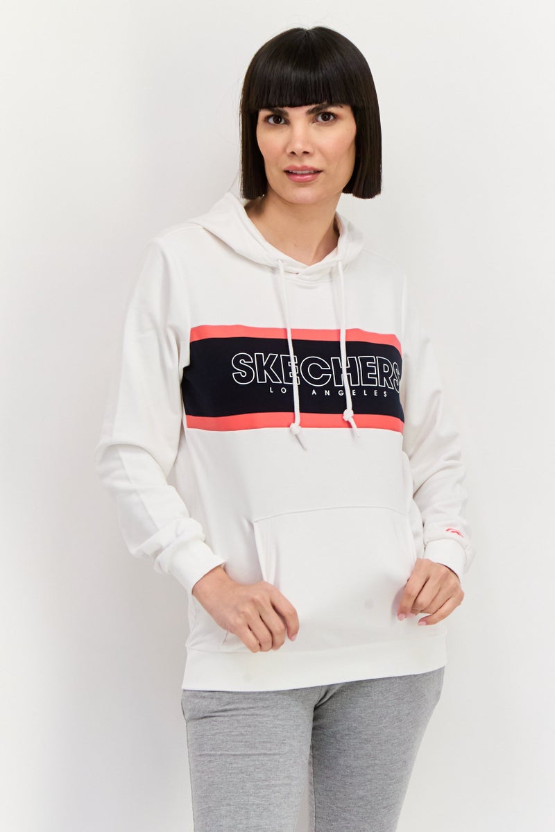 SKECHERS Women Sportswear Fit Training Hoodie, White - Image 1