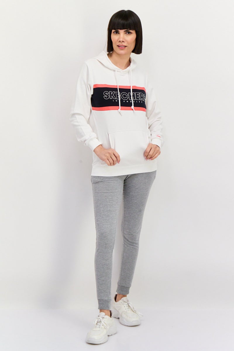 SKECHERS Women Sportswear Fit Training Hoodie, White - Image 4